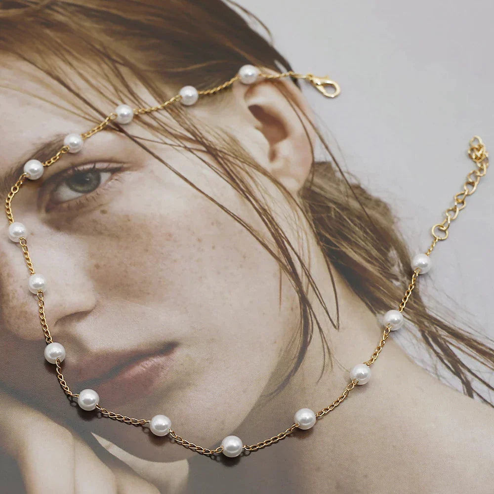 グラマラスなゴールドパールネックレス