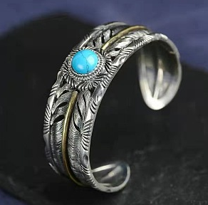 エレガントなヴィンテージのトルコ石ブレスレット