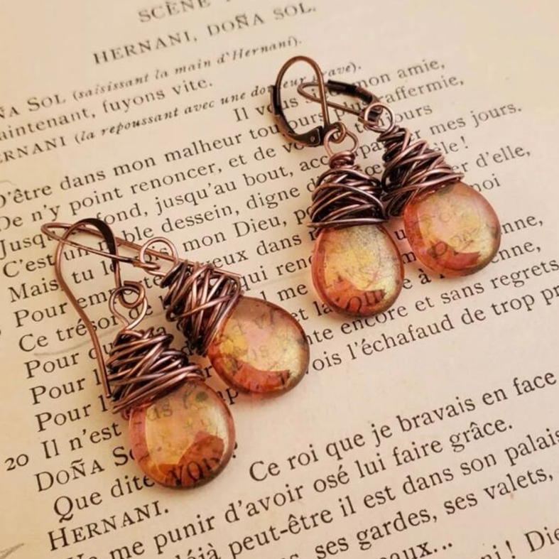 銀河のクリスタルイヤリング