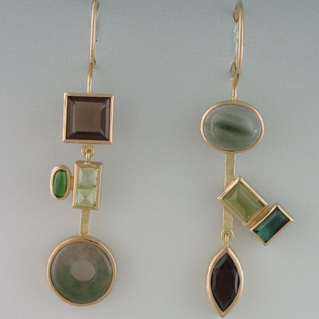 エレガントなヴィンテージクリスタルウッドイヤリング by バウメルンデン