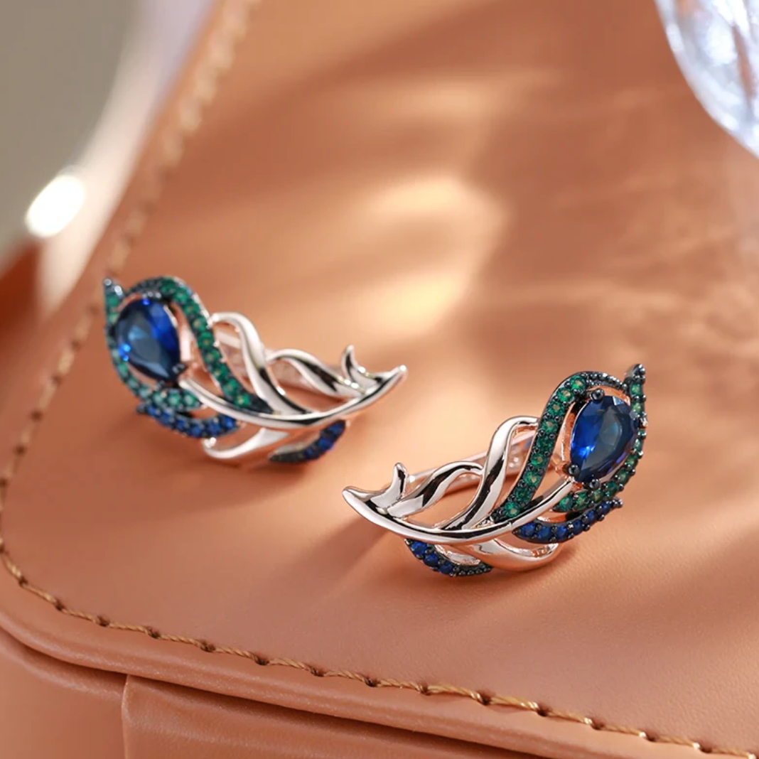 エクスクイジットな18Kローズゴールドメッキの孔雀セット