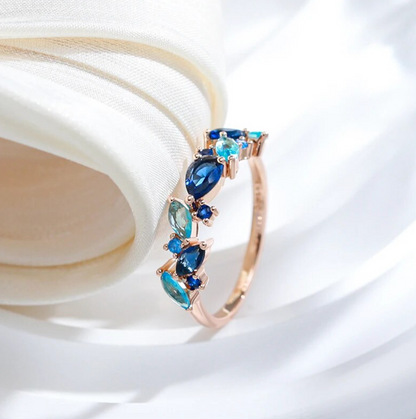 エレガントな海の涙のセット、上品な18金ローズゴールドオキシドデザイン