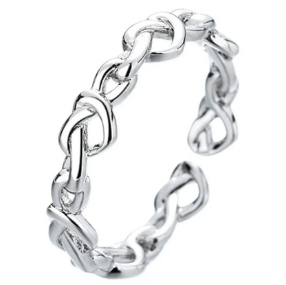 ハート装飾の925スターリングシルバー製リング