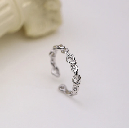 ハート装飾の925スターリングシルバー製リング