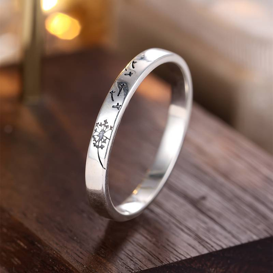 魅力的なヴィンテージシルバーのタンポポリング