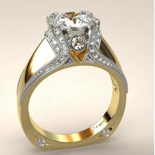 エレガントなヴィンテージリング（ゴールド調）